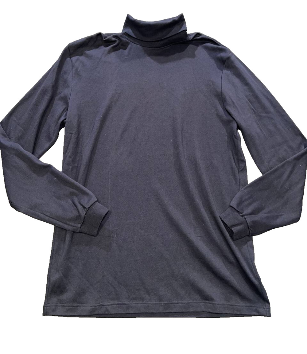 Bogner Turtleneck Sweater cotton Womens XL Black Fine Knit A010162